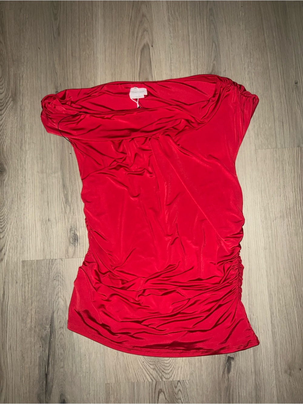 LOVERS + FRIENDS Cielo One Shoulder Ruched Top Red XL NWT Stretch